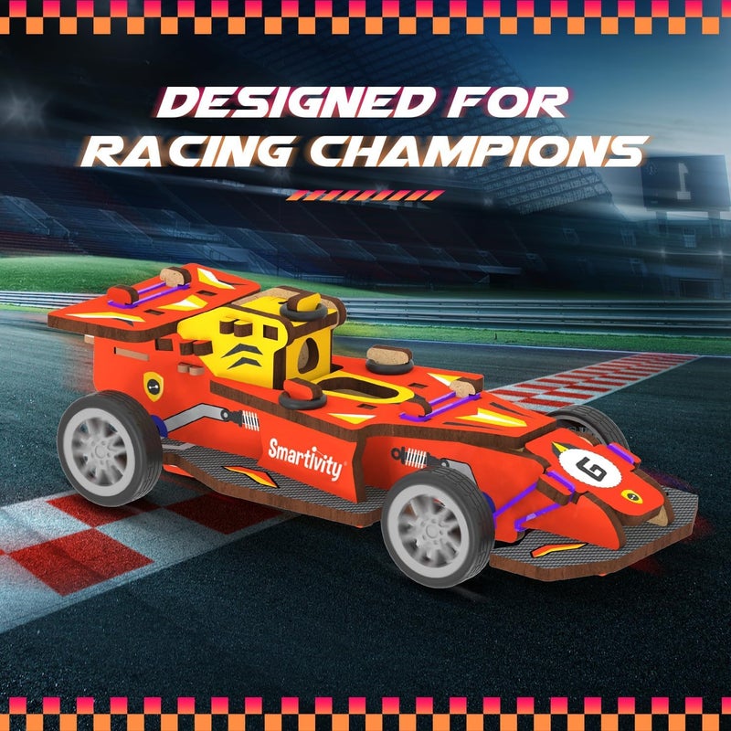 Smartivity لعبة سيارة سباق DIY للأطفال من 6-12 سنة | سيارة سباق F1 مع قاذف | هدية عيد ميلاد ممتعة للأولاد والبنات | ألعاب سيارات تعليمية STEM للأطفال من 6، 7، 8، 9، 10، 11، 12 سنة - Image 3