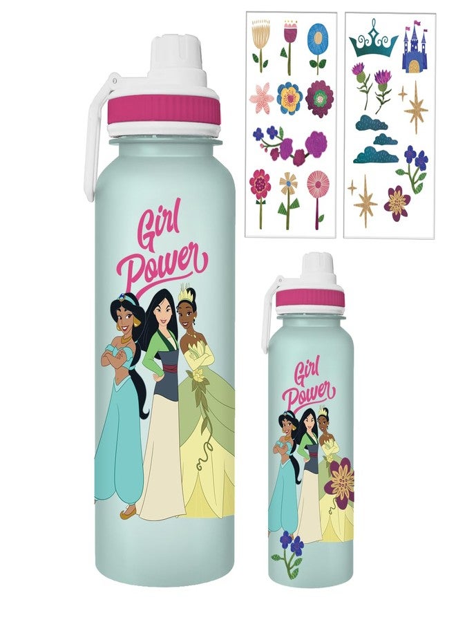 سيلفر بوفالو زجاجة مياه بلاستيكية من مجموعة أميرات ديزني من سيلفر بافالو، سعة 32 أونصة، بفوهة قابلة للفتح واللف، مع مجموعة ملصقات.