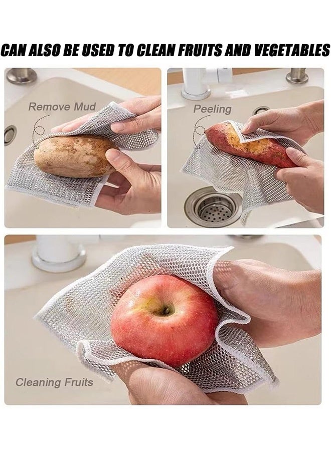 كوانتوم 30 قطعة قماش لغسيل الأسلاك المصنوعة من الصلب PCS، قطع قماش لغسل الأسلاك متعددة الأغراض بدون خدش، قطع قماش لغسل الأسلاك قابلة لإعادة الاستخدام للرطب والجاف - Image 3