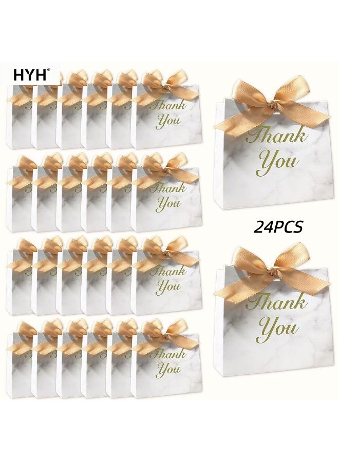 HYH 24 Pcs Thank You Gift Bags,Shopping Bag,Party Bags For Kids, supplies Snack candy Gift Bag Food Bags,Bags For Birthday Wedding Celebrations Party Favors - Image 1