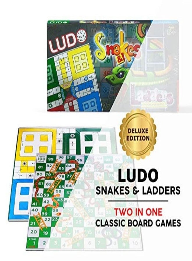 STAZIE | Ludo and Snake & Ladder Deluxe Board Game | Big Size 13 Inch Playing Board | 2-in-1 Classic Family Game for Kids & Adults | Saap Seedhi Travel Board Game - Image 2