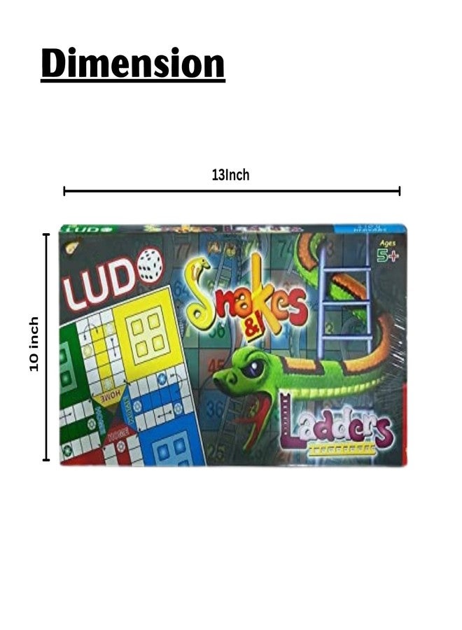 STAZIE | Ludo and Snake & Ladder Deluxe Board Game | Big Size 13 Inch Playing Board | 2-in-1 Classic Family Game for Kids & Adults | Saap Seedhi Travel Board Game - Image 3