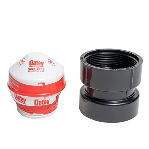 Oatey 39019 Sure-Vent 2-Inch ABS Adapter Bulk Pack, 1-1/2-Inch Air Admittance Valve, 1.5 Inch, Black - Image 2