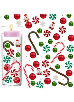 DanziX 7073Pcs Christmas Vase Filler,Green Red Fake Candy Cane Beads,Christmas Filler Floating Pearls For Vases For Table Decorations (No Candle)  - Image 1