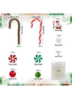 DanziX 7073Pcs Christmas Vase Filler,Green Red Fake Candy Cane Beads,Christmas Filler Floating Pearls For Vases For Table Decorations (No Candle)  - Image 2