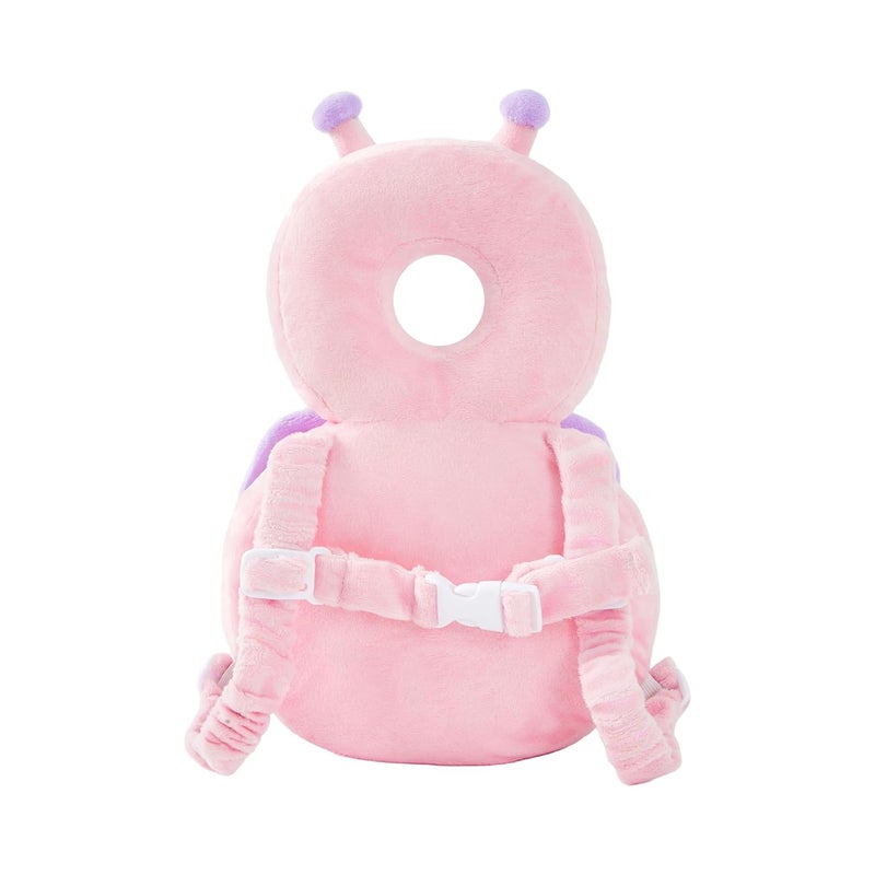 KingCheer Baby Back Potection Toddler Safety Protector Cushion Pad Toddler Backpack for Crawling Walking Adjustable Toddlers Back Safety Pad for Boys and Girls(Pink Butterfly) - Image 3