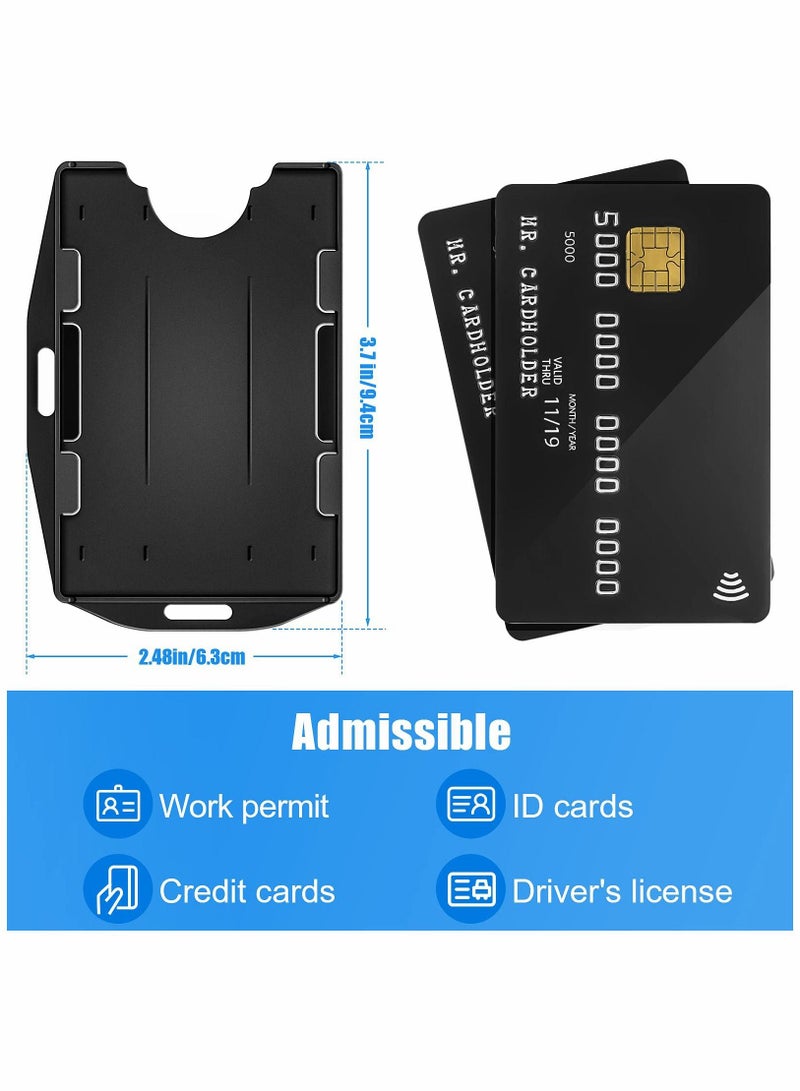 SYOSI 2 Sided id Badge Holder Rigid Hard Plastic id Access id Card case Vertical and Horizontal id Access Black Rigid Card Protectors Plastic Credit Card Protector for 2 Card(30 Packs) - Image 5