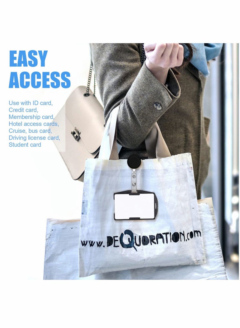 SYOSI 2 Sided id Badge Holder Rigid Hard Plastic id Access id Card case Vertical and Horizontal id Access Black Rigid Card Protectors Plastic Credit Card Protector for 2 Card(30 Packs) - Image 4