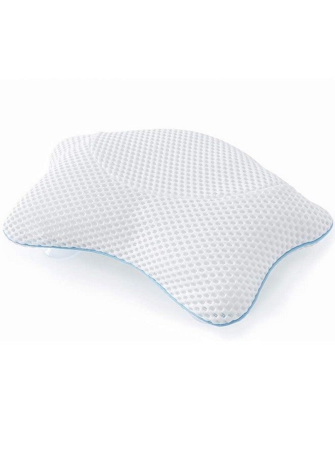 Idle Hippo Non Slip Bath Pillow Luxury Spa Bathtub Head & Neck Rest Support Permeable Quick Drying Air Mesh Tub Pillow With 4 Large Suction Cups Fits Any Tubs Soft And Relaxing  - Image 1