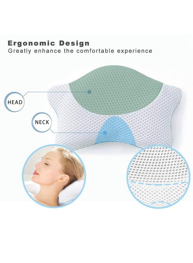 Idle Hippo Non Slip Bath Pillow Luxury Spa Bathtub Head & Neck Rest Support Permeable Quick Drying Air Mesh Tub Pillow With 4 Large Suction Cups Fits Any Tubs Soft And Relaxing  - Image 5