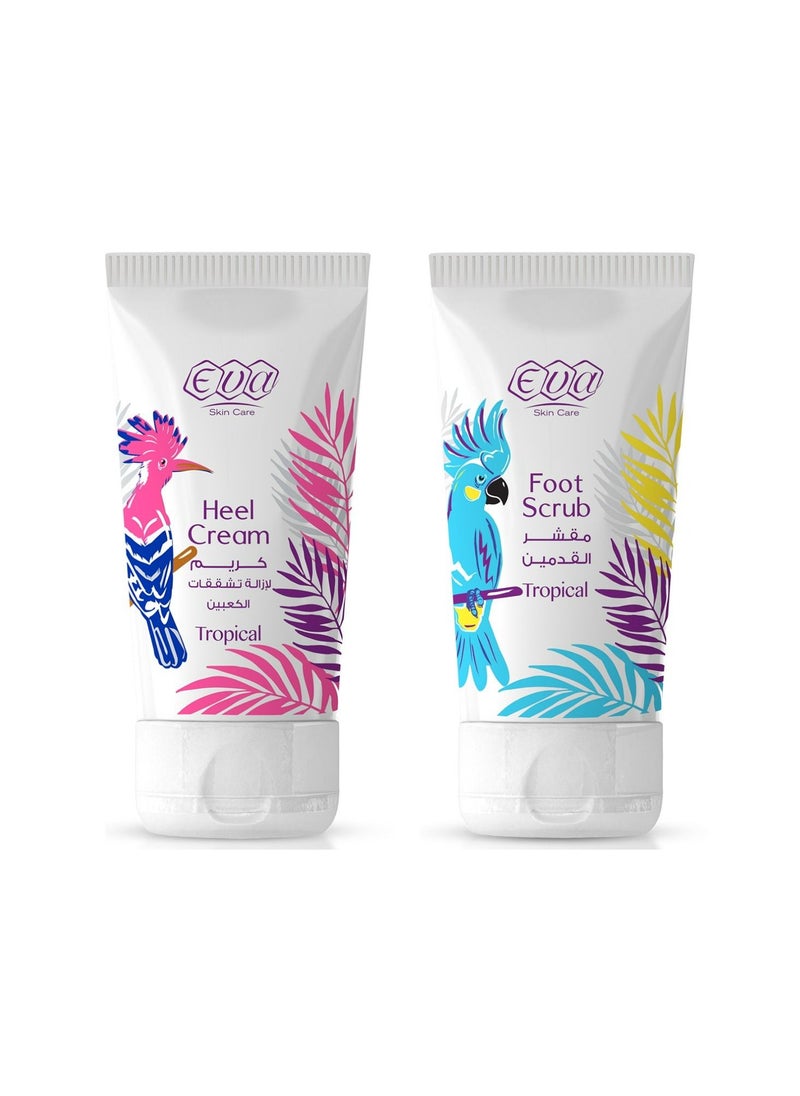 Eva Heel Cream And Foot Scrub Tropical 2 X 60ml  - Image 1