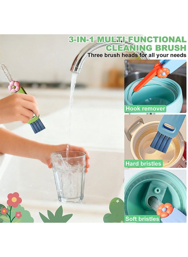 Bottle Cleaning Brush Set, 3-in-1 Multifunctional Portable Cup Lid & Water Bottle Cleaning Brush, Suitable for Tight Spaces, Bottle Gaps, Glasses, Travel Cup Lids, 3 Pieces - Image 4