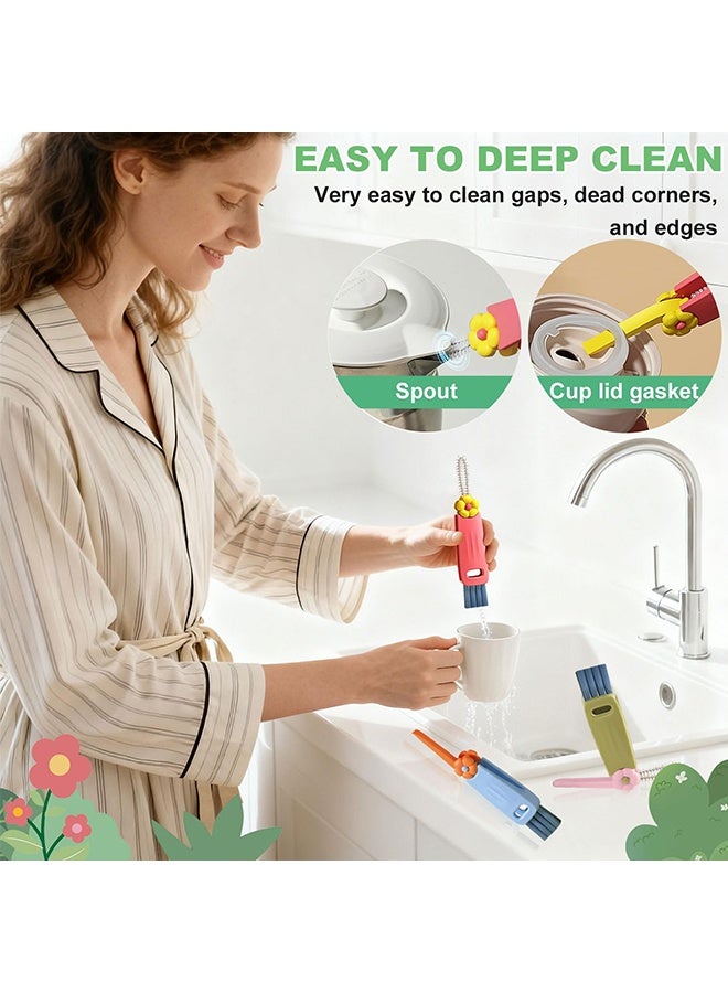 Bottle Cleaning Brush Set, 3-in-1 Multifunctional Portable Cup Lid & Water Bottle Cleaning Brush, Suitable for Tight Spaces, Bottle Gaps, Glasses, Travel Cup Lids, 3 Pieces - Image 2