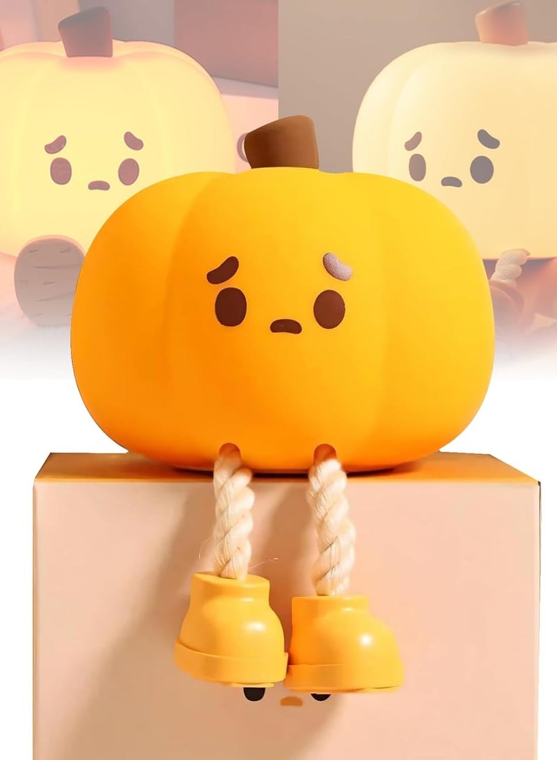 Raxoom Generic Pumpkin Night Light, Cute Pumpkin Silicone, LED, Orange, Tabletop, High Efficiency, Whimsical, Glossy/Smooth, Indoor Use - Image 1