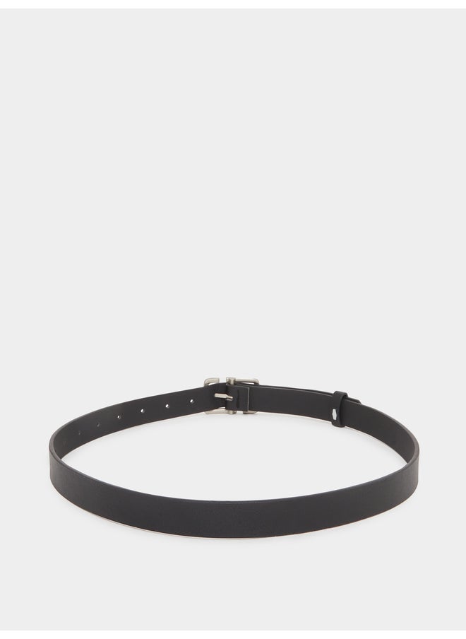 Styli Styli Black Solid Waist Belt with Metal Buckle  - Image 3