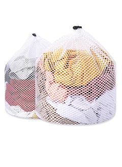 2 Packs Laundry Bags Mesh Wash Bags Mesh Laundry Bag Travel Laundry Bags, College Laundry Bag Drawstring Design Wash Bags for Blouse Baby Clothes Underwear Dirty Clothes Package (50x60/60x80cm)