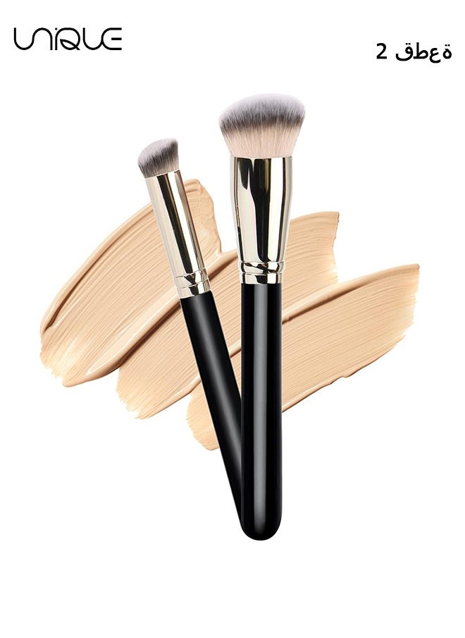 Unique - 2 Pcs Makeup Brushes - Concealer Brush & Foundation Brush - Suitable for Any Make-up -  Perfect for Contouring/Concealer/Foundation - Image 1