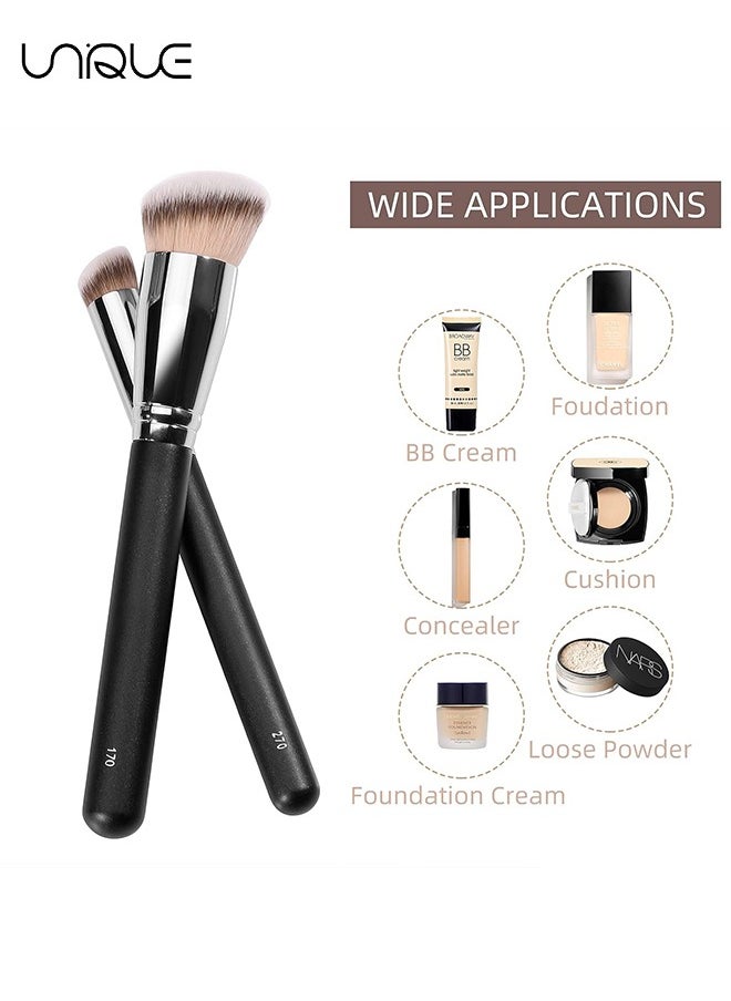 Unique - 2 Pcs Makeup Brushes - Concealer Brush & Foundation Brush - Suitable for Any Make-up -  Perfect for Contouring/Concealer/Foundation - Image 1