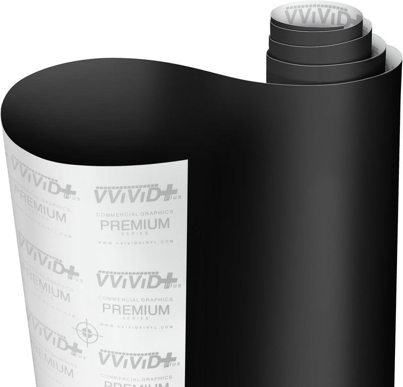 VViViD لفائف فينيل سيارة مات سوداء VViViD مع إطلاق الهواء 3MIL (8FT X 5FT) - Image 1