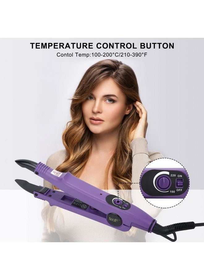 TopWigy Professional Teflon Hair Extension Tool, Adjustable Temperature Melting Tool With Us Plug For Keratin Bonded Hair, Purple  - Image 3