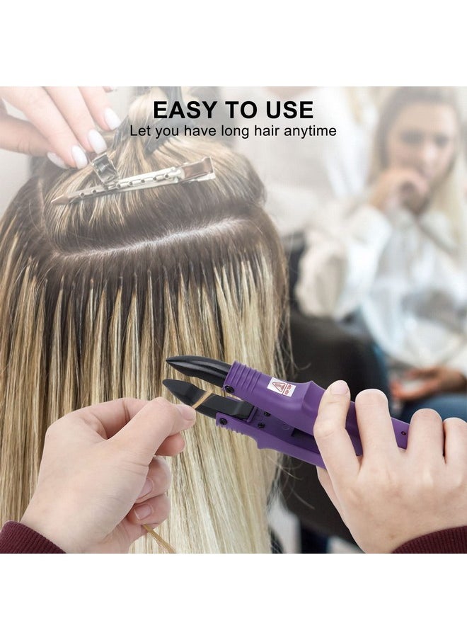 TopWigy Professional Teflon Hair Extension Tool, Adjustable Temperature Melting Tool With Us Plug For Keratin Bonded Hair, Purple  - Image 1