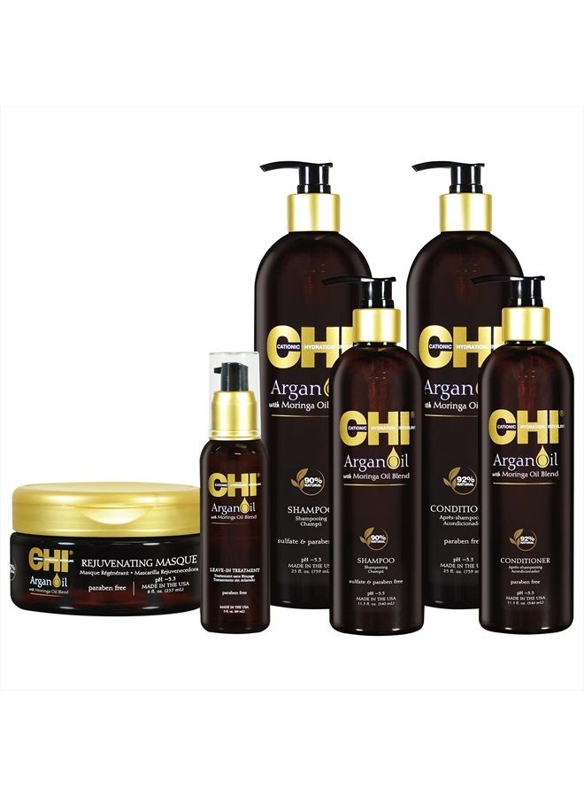 chi Argan Oil Shampoo, Brown, 11.5 Fl Oz (Pack of 1)