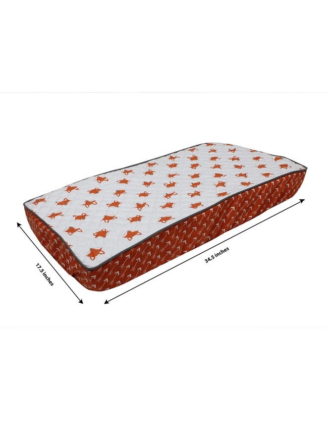 Bacati غطاء وسادة تغيير باتشاتي PFOGCPC1 مع تصميم الثعالب المرحة والسهام، برتقالي/رمادي - Image 3