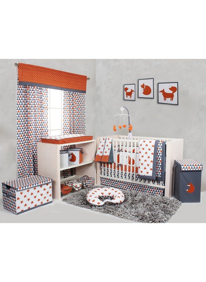 Bacati غطاء وسادة تغيير باتشاتي PFOGCPC1 مع تصميم الثعالب المرحة والسهام، برتقالي/رمادي - Image 4