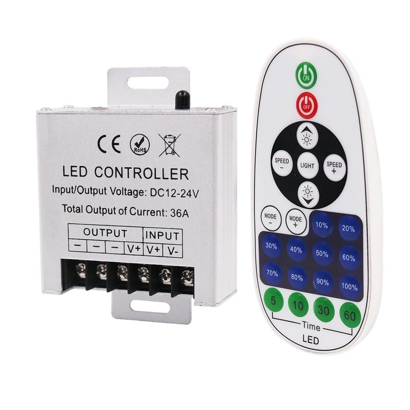 12V LED Dimmer Set 36A 360W with 23 Key Remote Control for Single Color Light Strip - Image 5