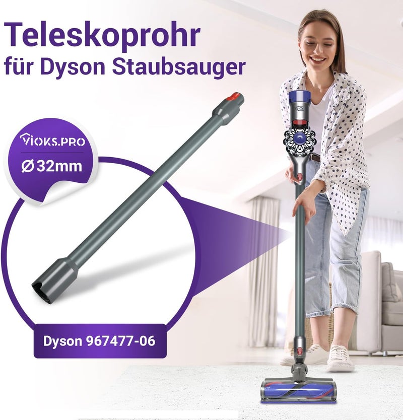 Vioks.pro أنبوب تمديد مكنسة كهربائية Viоks.pro رمادي بديل لأنبوب مكنسة كهربائية Dуson 967477-06 - قضيب مكنسة كهربائية لمكنسة كهربائية Dуson V5 V7 V8 V10 V11 V15 SV10 SV11 SV12 و Dуson - Image 2