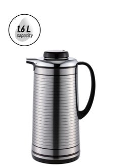 Bien Servi Durable High Quality Steel Vacuum Flask Silver And Black 1.6 L V-M206-Ss-1.6L 