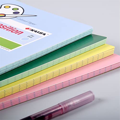 KAISA Colored Paper Spiral Notebook, Wide Ruled 7-1/2"x 9-3/4" Wirebound 1 Subject Notebooks, 100 Sheet/pad 4Pads/Pack, SC10001W - Image 5