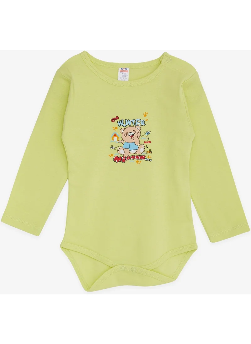 Breeze Baby Boy Snap-On Bodysuit Hunter Kitten Printed 9 Months-3 Years, Pistachio Green