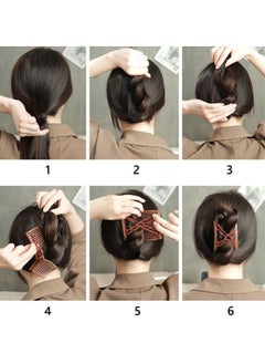 Y&D Elastic Magic Hair Comb Clips Stretchy Double Forks for Women Girls Vintage Hairstyle Multipurpose Accessories 3 Pieces  - Image 4
