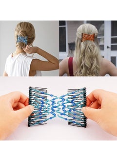 Y&D Elastic Magic Hair Comb Clips Stretchy Double Forks for Women Girls Vintage Hairstyle Multipurpose Accessories 3 Pieces  - Image 2