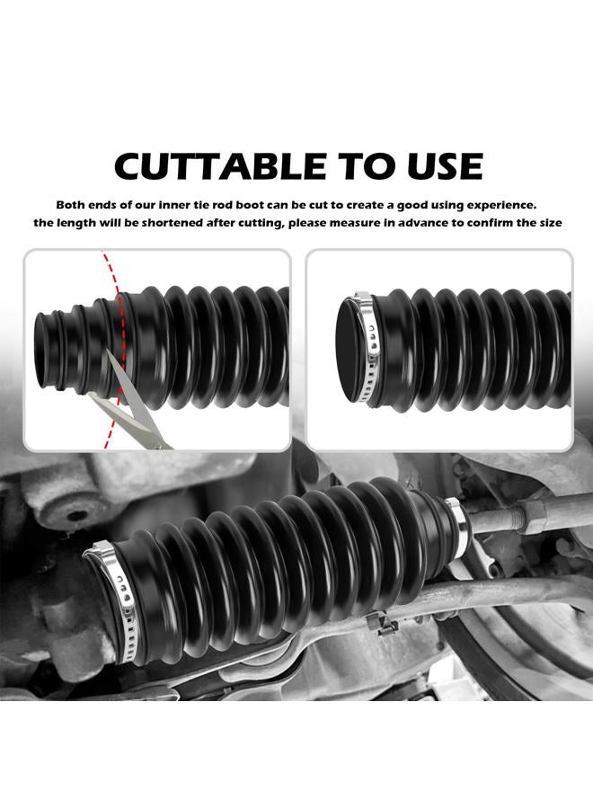 Figpade Car Inner Tie Rod Boot Kit with Boot Clamp Pliers,Soft Car Rack and Pinion Boots Keeps Steering Parts Includes Ties/Clamps,Cuttable Cars Accessories Steering Rack Boots - Image 5