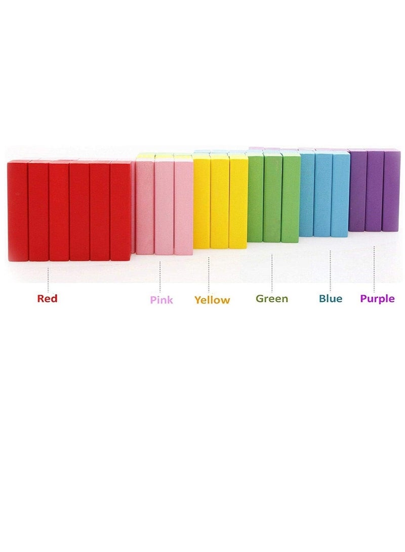 Wooden Colorful Tumbling Tower Blocks Game Family and Kids Educational Toy, 3 Years and Above - Image 3