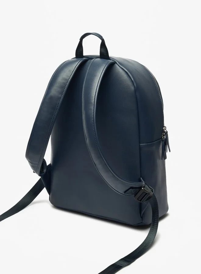 Lee Cooper Women Colourblock Backpack with Adjustable Straps and Zip Closure - 30x15x40 cm