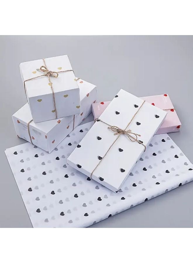 20 Sheets Silver Peach Heart Christmas Wrapping Paper with Gloves Stockings - Image 3