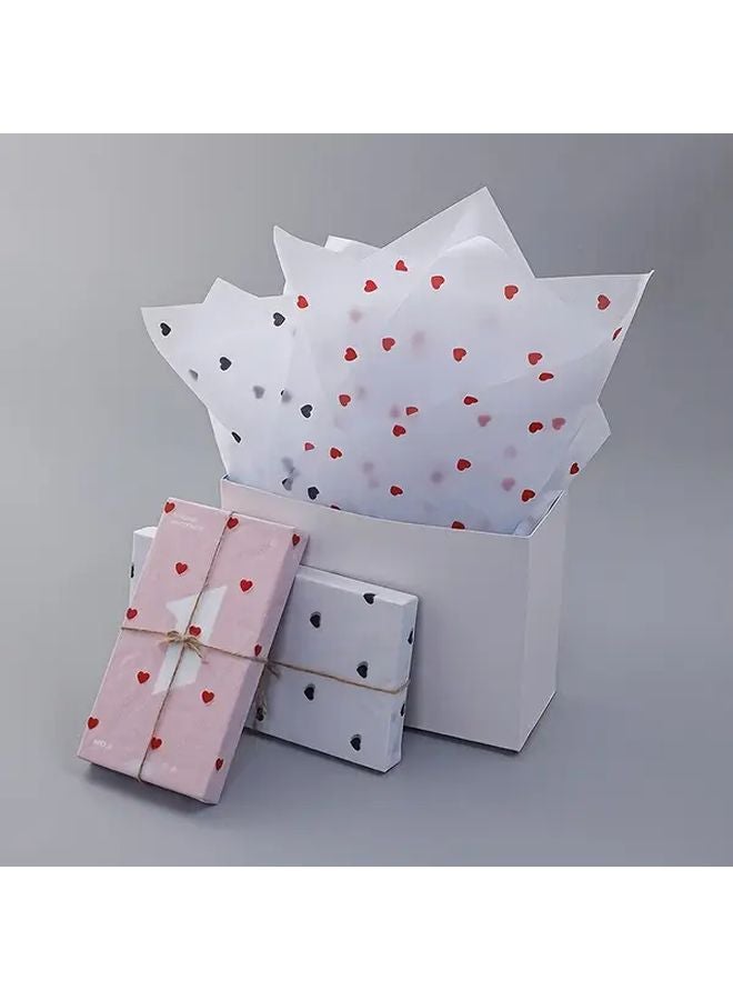 20 Sheets Silver Peach Heart Christmas Wrapping Paper with Gloves Stockings - Image 5