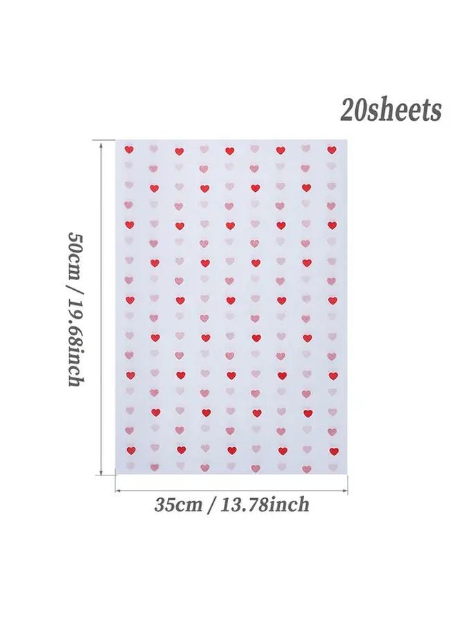 20 Sheets Silver Peach Heart Christmas Wrapping Paper with Gloves Stockings - Image 4