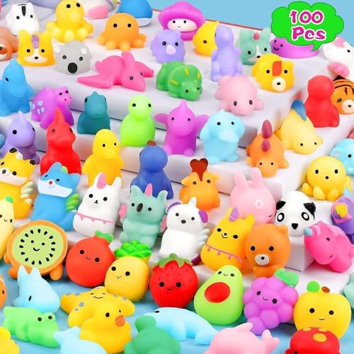 JDSTY 100Pcs Mochi Squishy Toys Kawaii Squishies Fidget Toys Pack Stress Relief Toys Party Bags Fillers for Box Toys for Classroom Prizes Kids Christmas Party Favors Stocking Stuffers GiftsRandom - Image 1