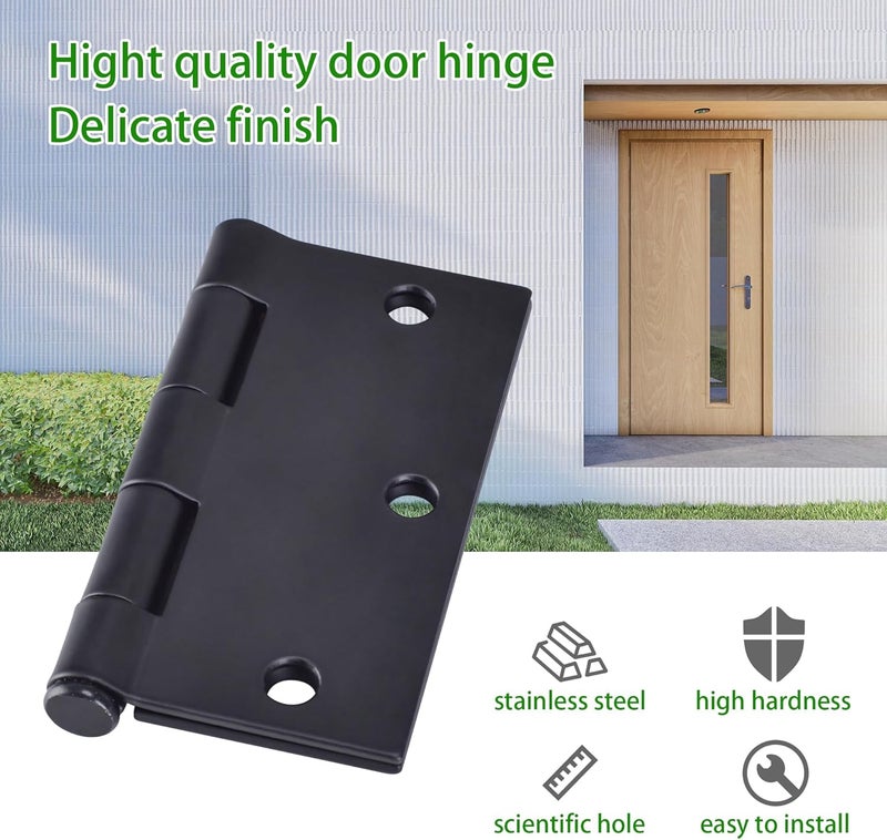 OMANSKO 24 Pack Black Door Hinges, 3.5 x 3.5 Inch Black Hinges for Interior Doors 3 1/2 Inch Hinges for Residential Doors, Square Corners Interior Door Hinges for Standard Flat/Bedroom - Image 5