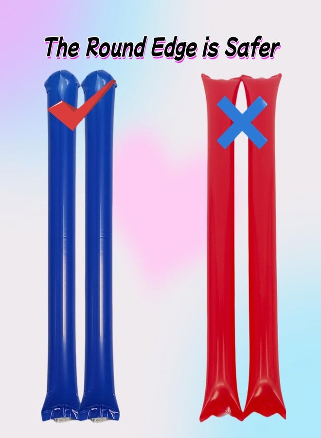 ROSEBB 40pcs Round headTeam Spirit Boom Sticks Thunder Sticks Cheering Sticks Team Spirit Plastic Cheerleading Spirit Stick Clapper Inflatable Noise Maker Sports Supply (Blue) - Image 3
