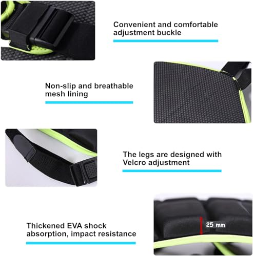 BODLYL Protective Butt Pad Children Extreme Sports Hip Pad Butt Pads for Skating Roller Hockey Pants Kids Skate Pads Impact Shorts Snowboard Padded Shorts Children Under 12 Years Old Black - Image 3