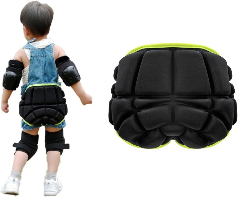BODLYL Protective Butt Pad Children Extreme Sports Hip Pad Butt Pads for Skating Roller Hockey Pants Kids Skate Pads Impact Shorts Snowboard Padded Shorts Children Under 12 Years Old Black - Image 2