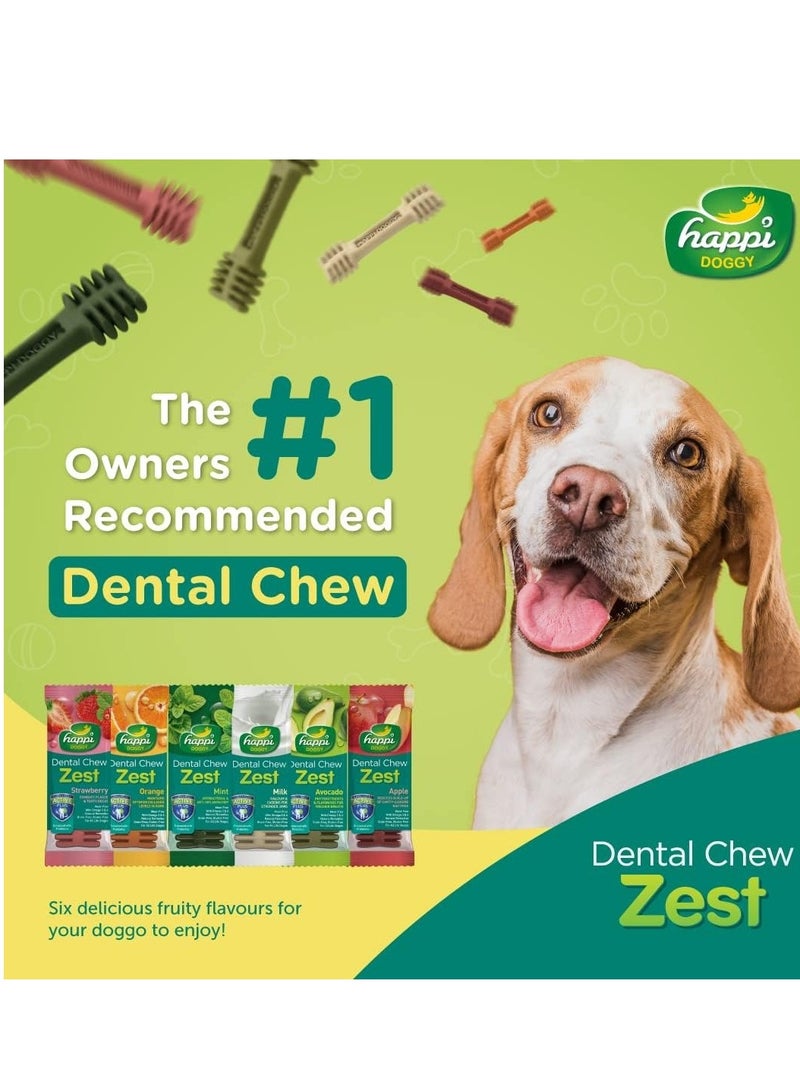 HAPPY DOG Happi Doggy Dental Chew Zest-Milk-2.5" (18 pieces)-150g - Image 3