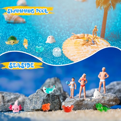 HSLCGF 30 PCS Miniature Ocean Theme Mini Resin Ocean Animals Ocean Mini Figurines Resin Axolotl for DIY Fish Tank Accessories, Micro Landscape Aquarium - Image 4
