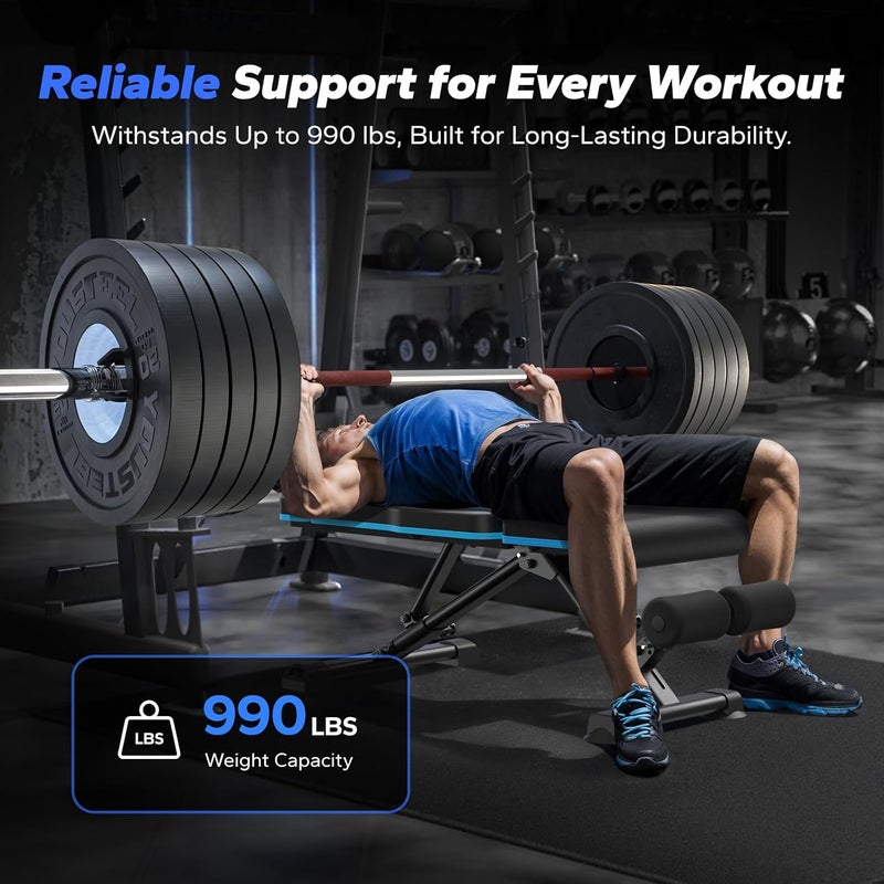 Merach Adjustable Gym Bench Strength Training Weight Bench Press, 450KG Folding Multi Station Home Gym Equipment , Exercise&Fitness Equipment - Image 2