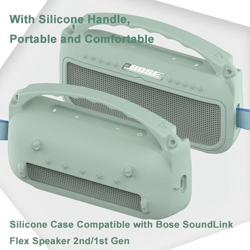 JCHPINE Silicone Cover Case for Bose SoundLink Flex Portable Bluetooth Speaker 2nd Gen, Protective Holder Accessories (Silicone case, Alphine Sage) - Image 3